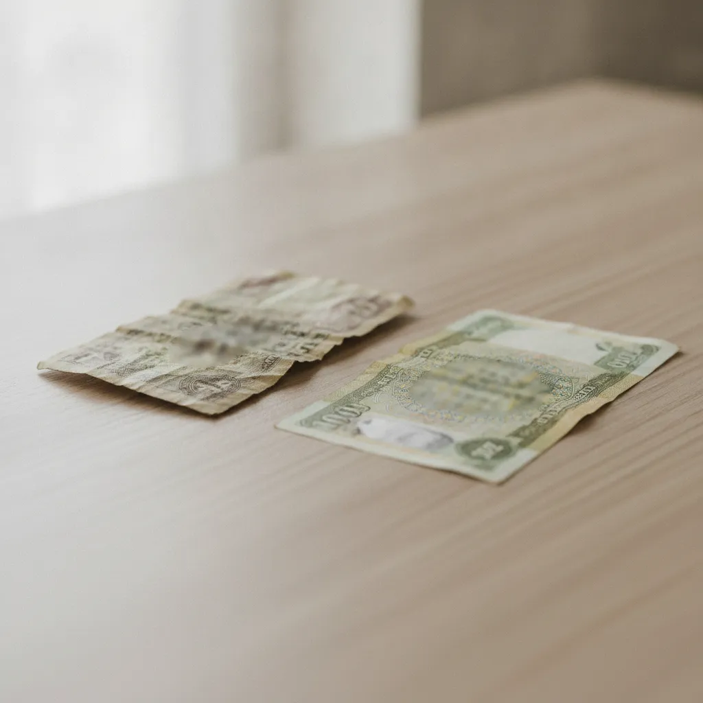 Deux billets de cinquante euros de séries différentes posés côte à côte