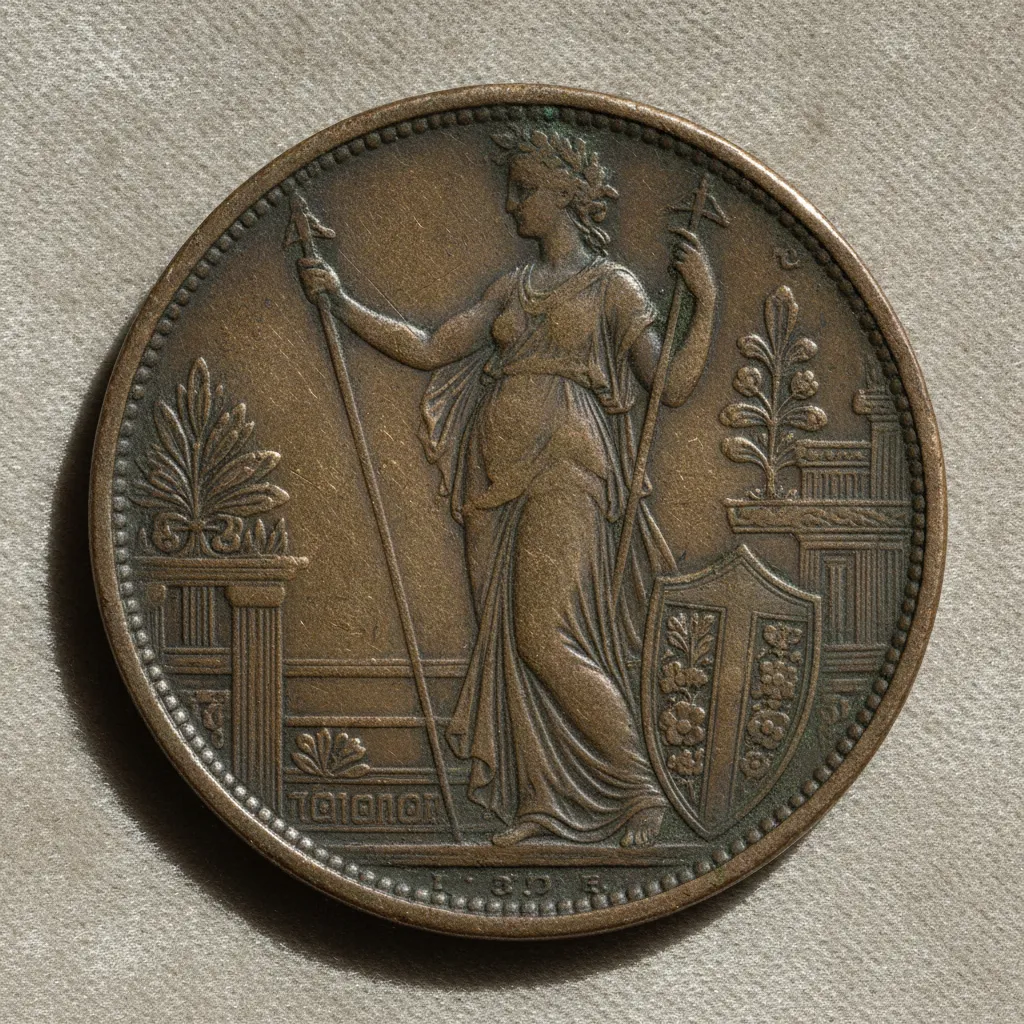 Pièce de deux francs Semeuse posée sur un fond neutre, relief visible
